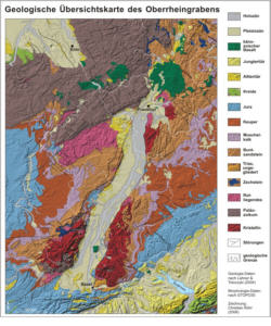 Geologische Übersichtskarte des Oberrheingrabens