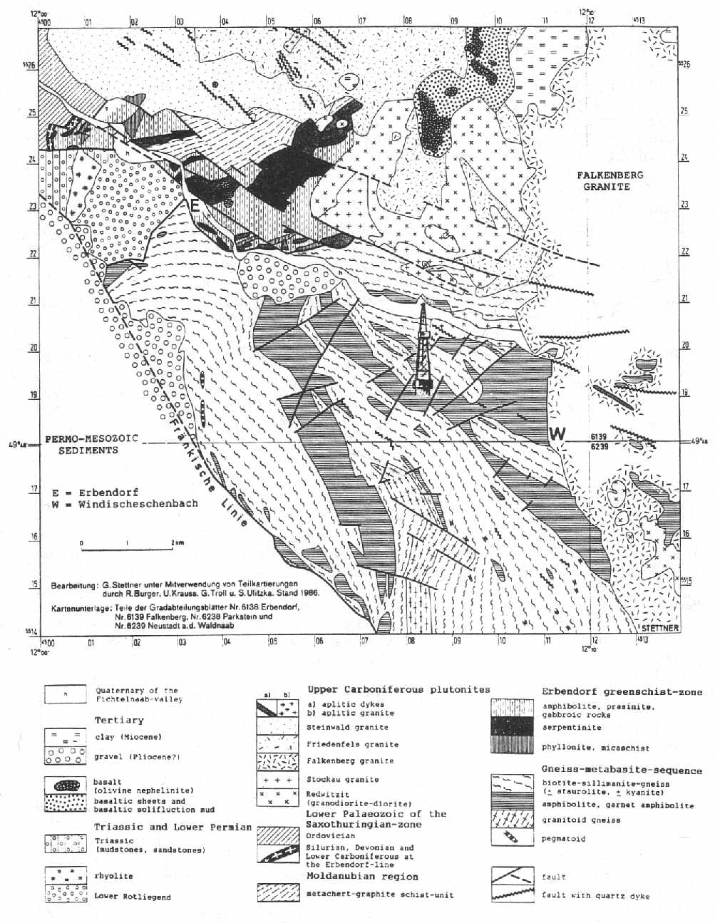 Geological map of the KTB drilling location