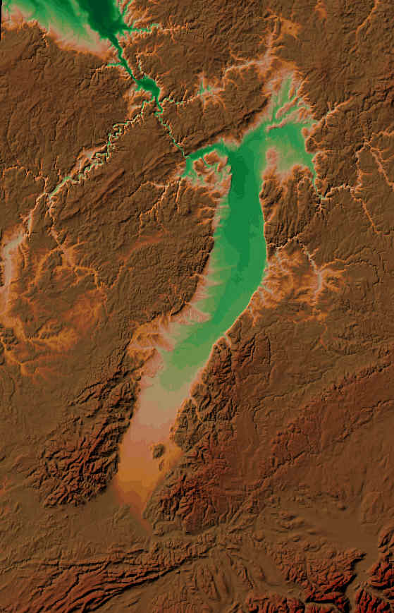 geschummerte Karte des Oberrheingrabens